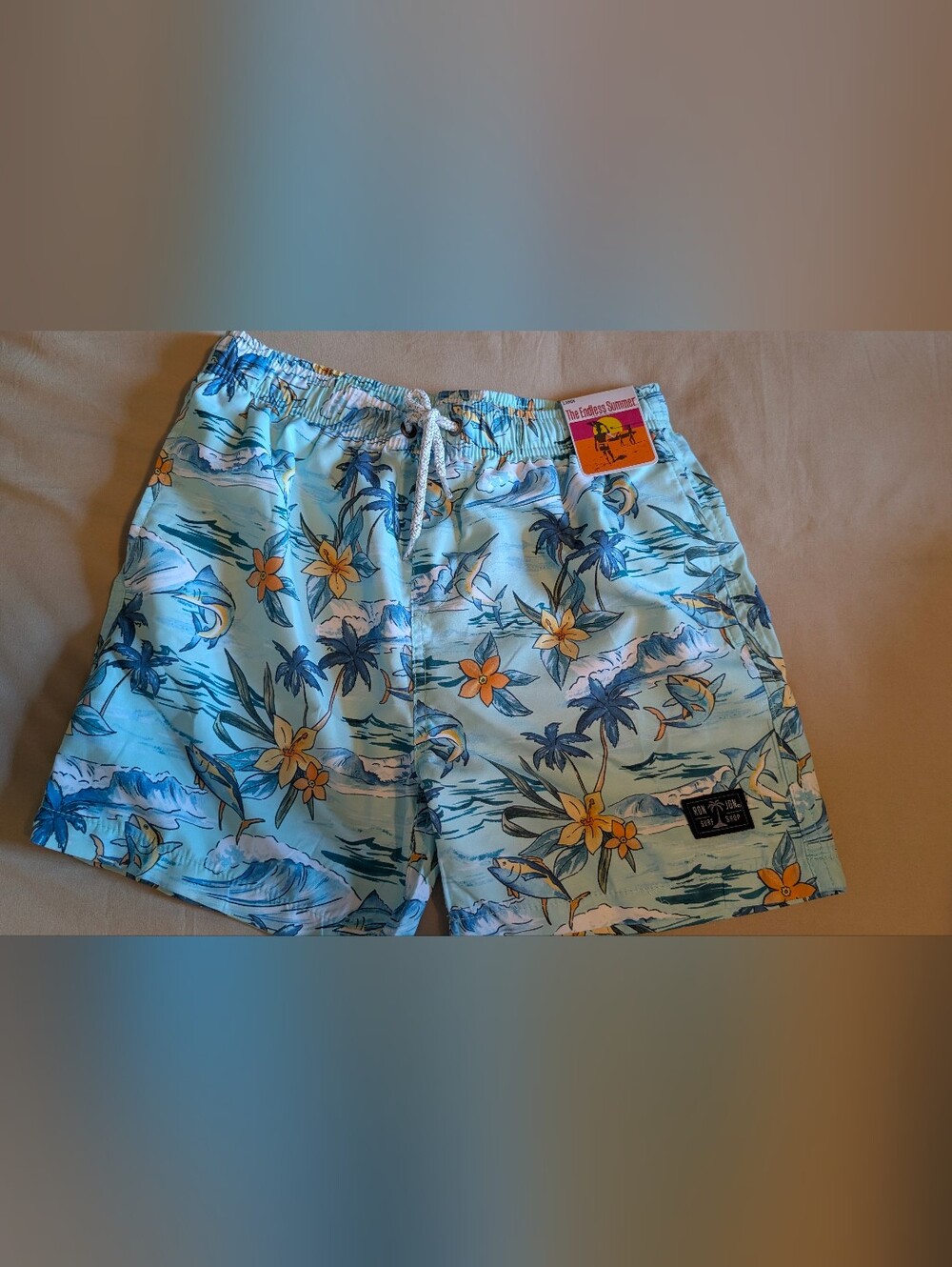 Youth Light Blue Floral Swim Shorts- Ron Jon
